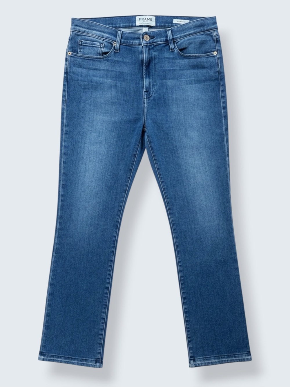 FRAME Le High Straight Jeans Size 32 Oshea Wash High Rise